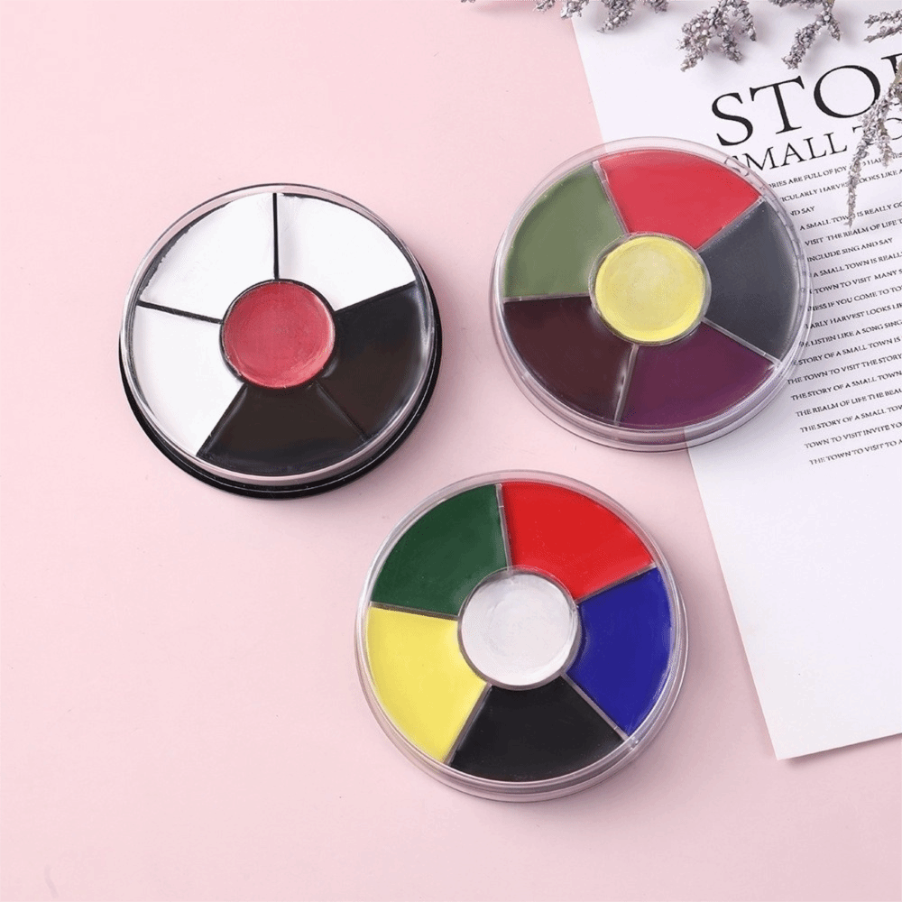 Camo Face Paint - Make-up-Set 6 Farben Gesichtsbemalungspalette Wasseraktivierbare Clown-Gesichts-