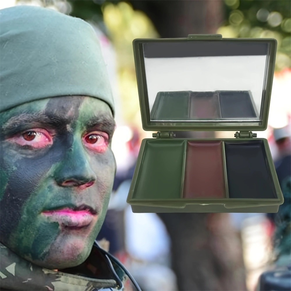 Camo Face Paint - Dreifarbiges Tarnungs-Gesichtsmalset - Taktische Outdoor-CS-Feldausrüstung, Realistisches