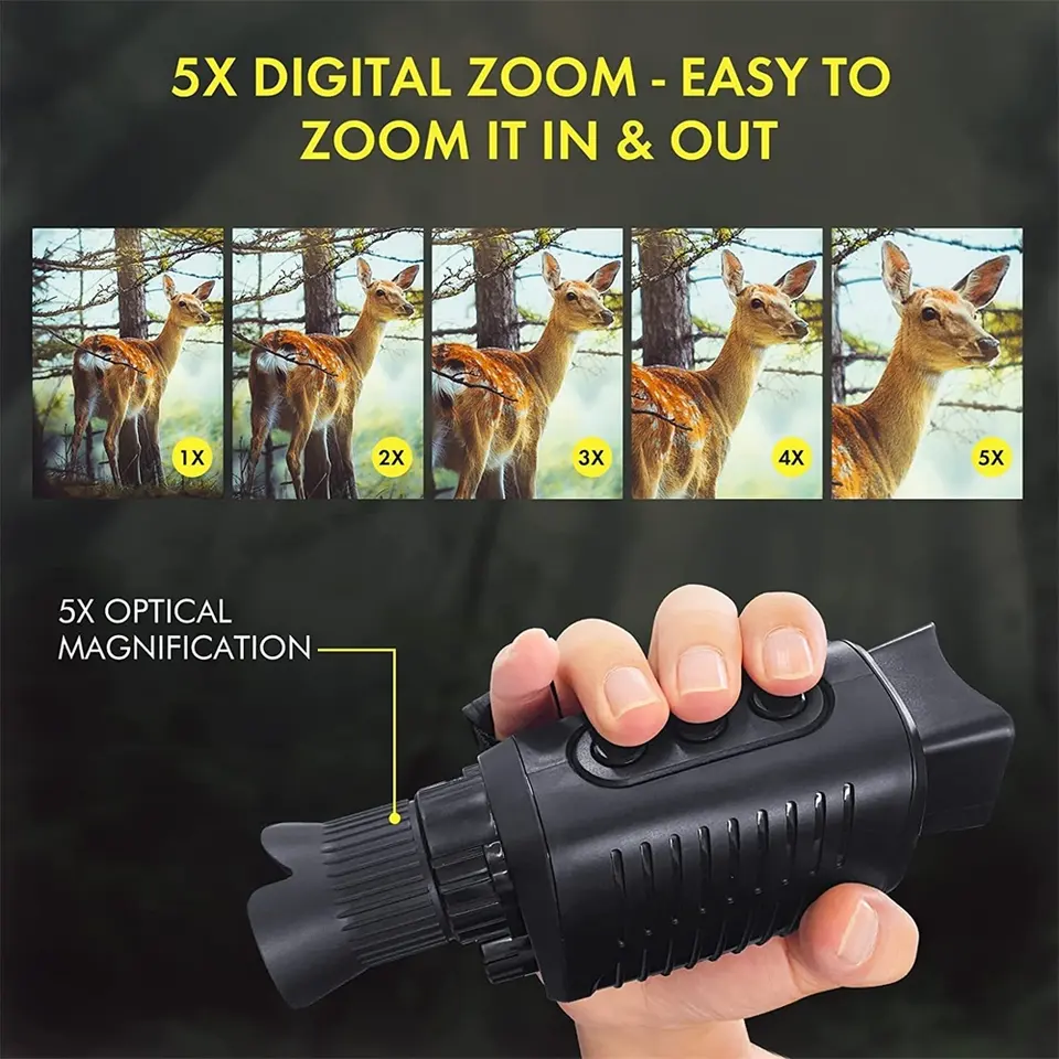 Outdoor Hunting Videos - 1080P Monokular Jagdteleskop-Kamera 5X Digitaler Zoom