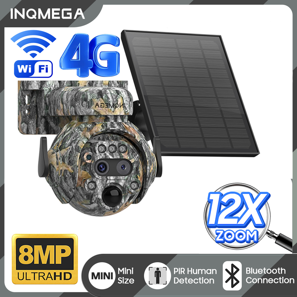 Outdoor Hunting Camera Wifi - INQMEGA 12X ZOOM 4K 8MP Solarkamera