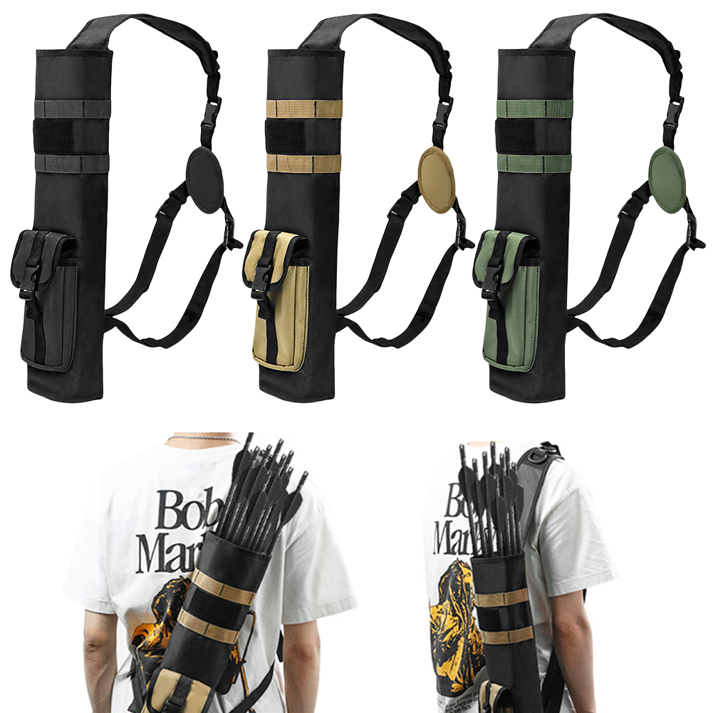 Quiver Arrow Back - Bogenschießköcher mit Molle-System-Tasche, Rückenpfeilköcher, multifunktionaler, leichter