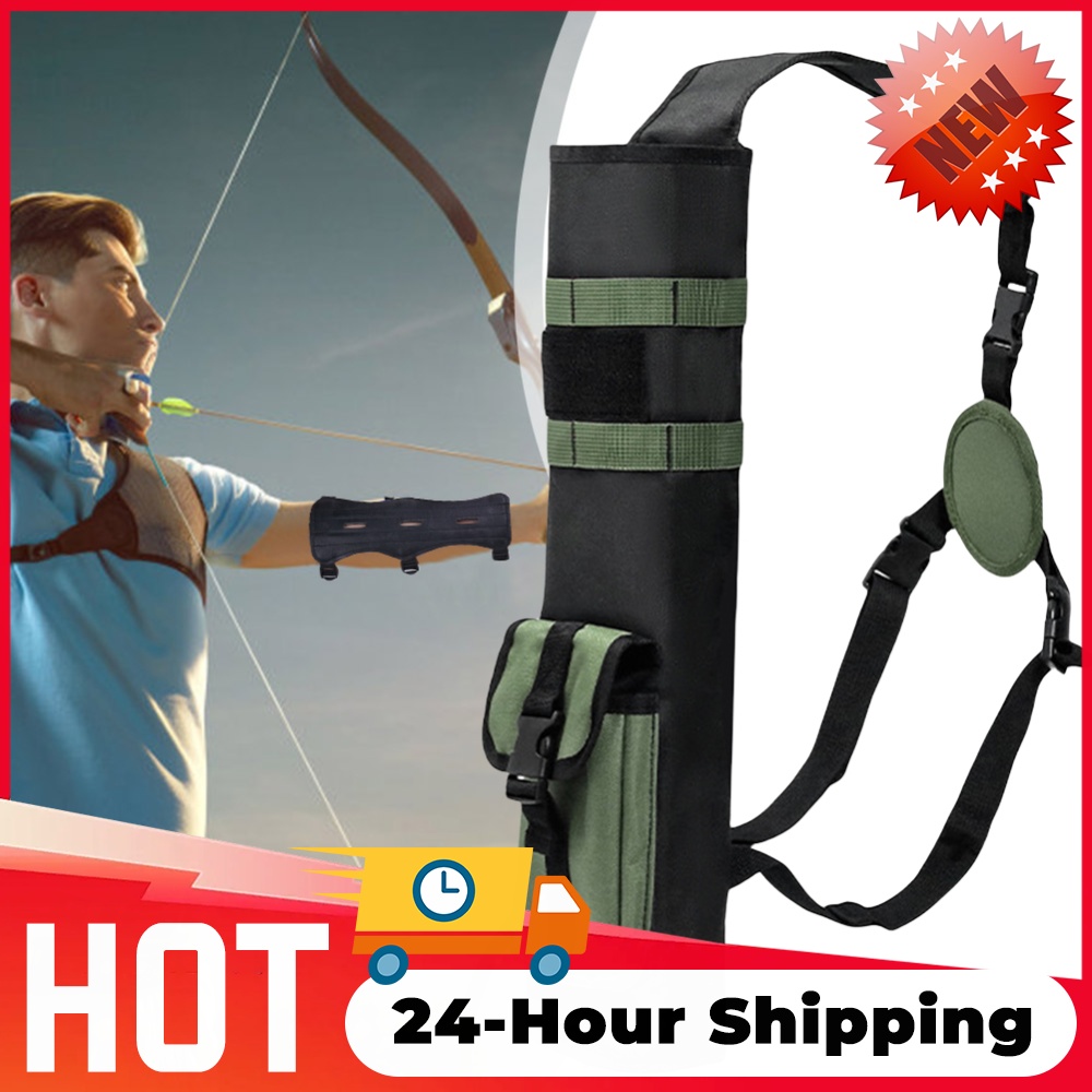 Quiver Arrow Back - Bogenschießköcher mit Molle-System-Tasche, Rückenpfeilköcher, Dual-Use, leichter