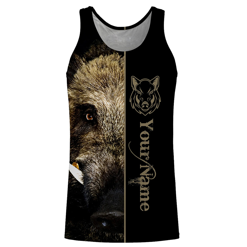 Outdoor Hunting Dog Names - Personalisiertes Wildschweinjäger-Tanktop mit 3D-Druck, ärmellose Shirts