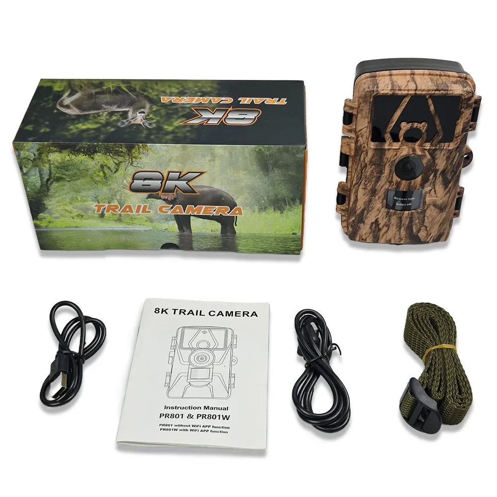 Outdoor Hunting Camera Wifi - PR801W WIFI 8K 60MP Digitale Wildkamera