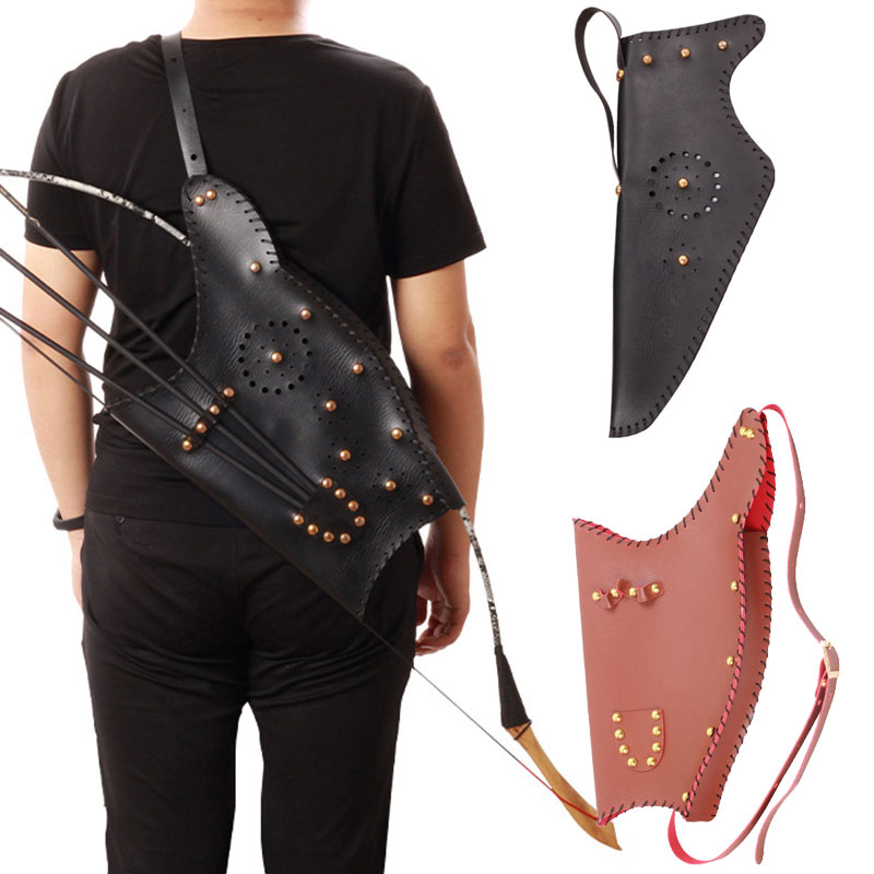 Quiver Arrow Back - Traditionelle PU Leder Bogenschießen Schulter Zurück