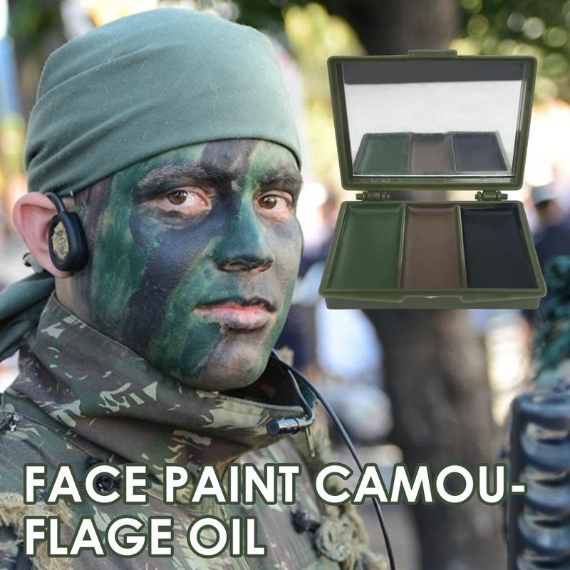 Camo Face Paint - 3-Farben-Armee-Fans CS Schießen Gesichtsbemalung Tarnöl Männer