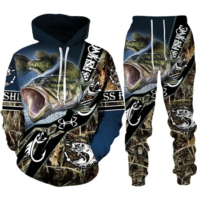 Neuheit 3d Fisch gedruckt Männ – Outdoor Hunting Pants Women Bewertung und Preis