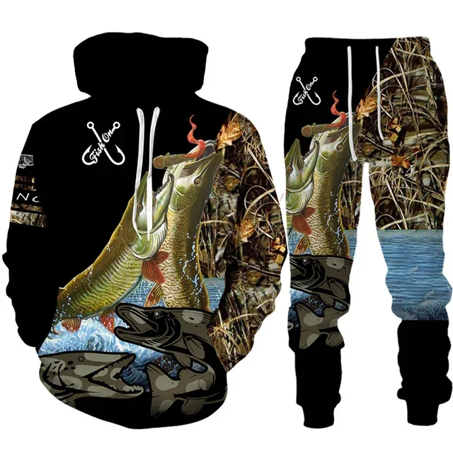 Neuheit 3d Fisch gedruckt Männ – Outdoor Hunting Pants Women Bewertung und Preis