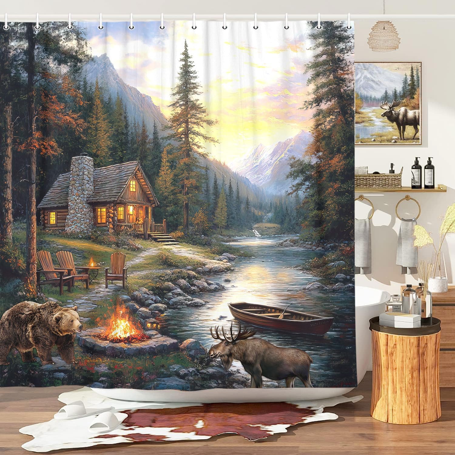 Rustikaler Cabin Lodge Duschvo – Hunting And Camping In Forest Bewertung und Preis